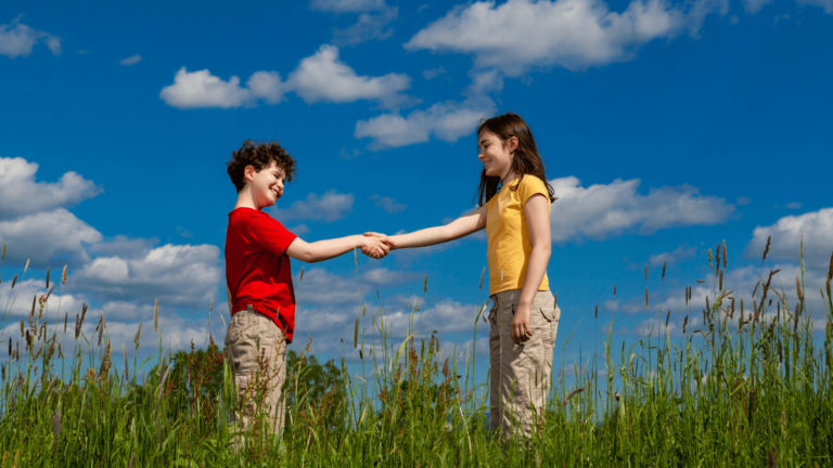 kids showing respect for each other